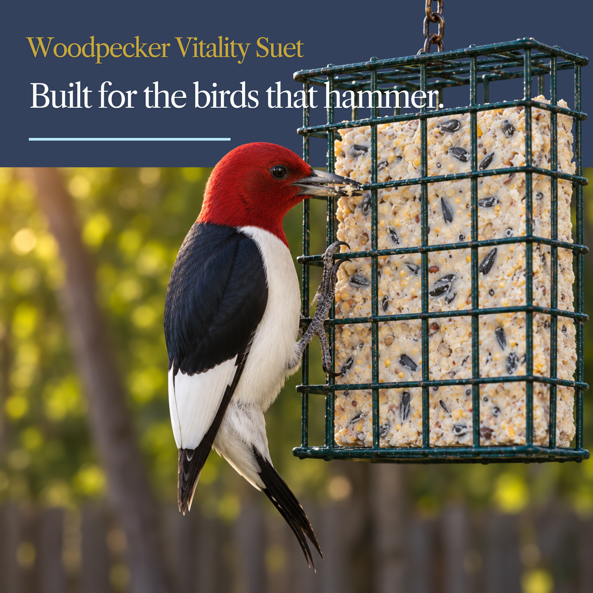 Woodpecker Vitality Suet Cake – Peanut Meal and Dried Fruit