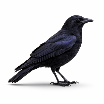 Black crow on a white background