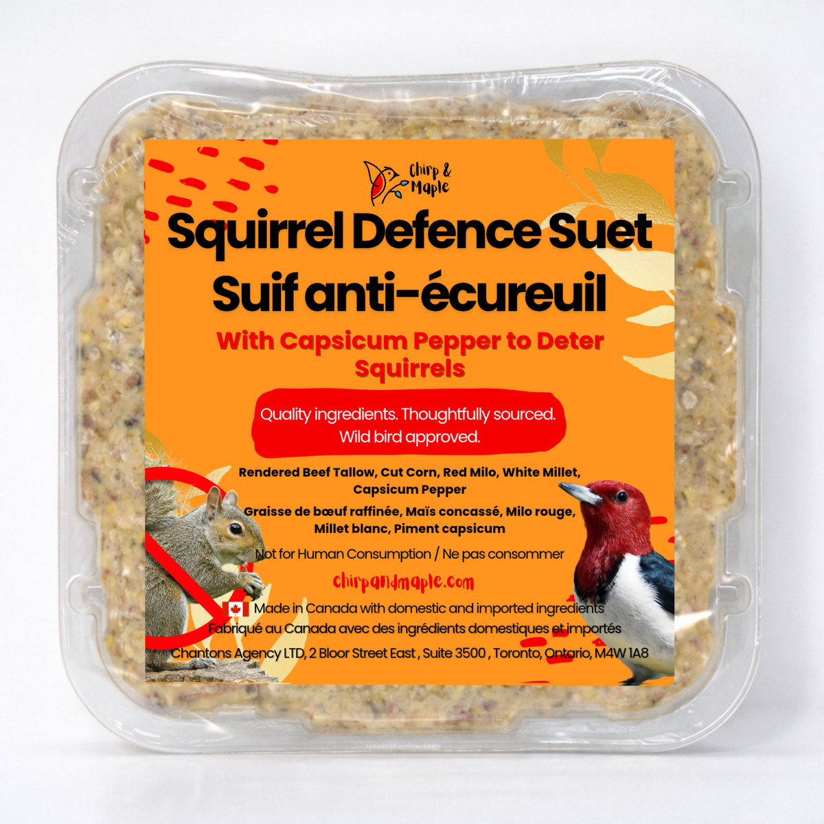 Hot Pepper Suet Cake – Squirrel-Deterrent Bird Suet with Capsicum