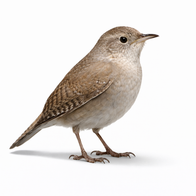 Brown bird on a white background