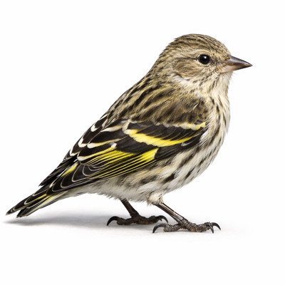 Bird with yellow and black plumage on a white background