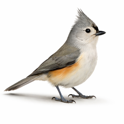 Bird with a tufted crest on a white background