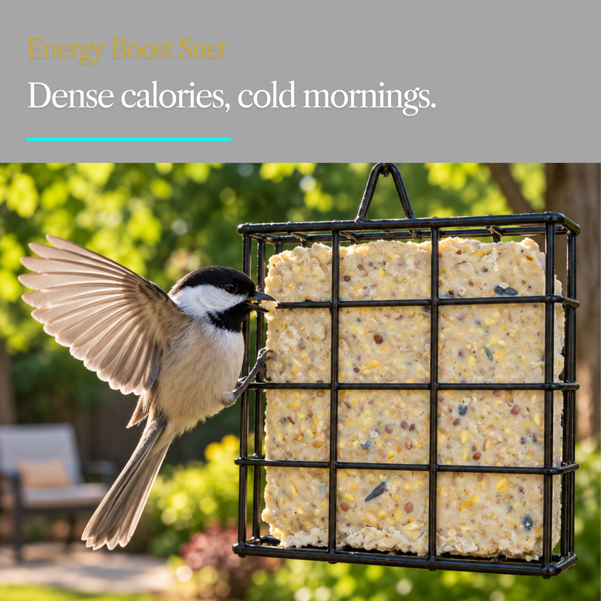 Energy Boost Suet Cake – Corn, Millet & Sunflower Seeds for Wild Birds