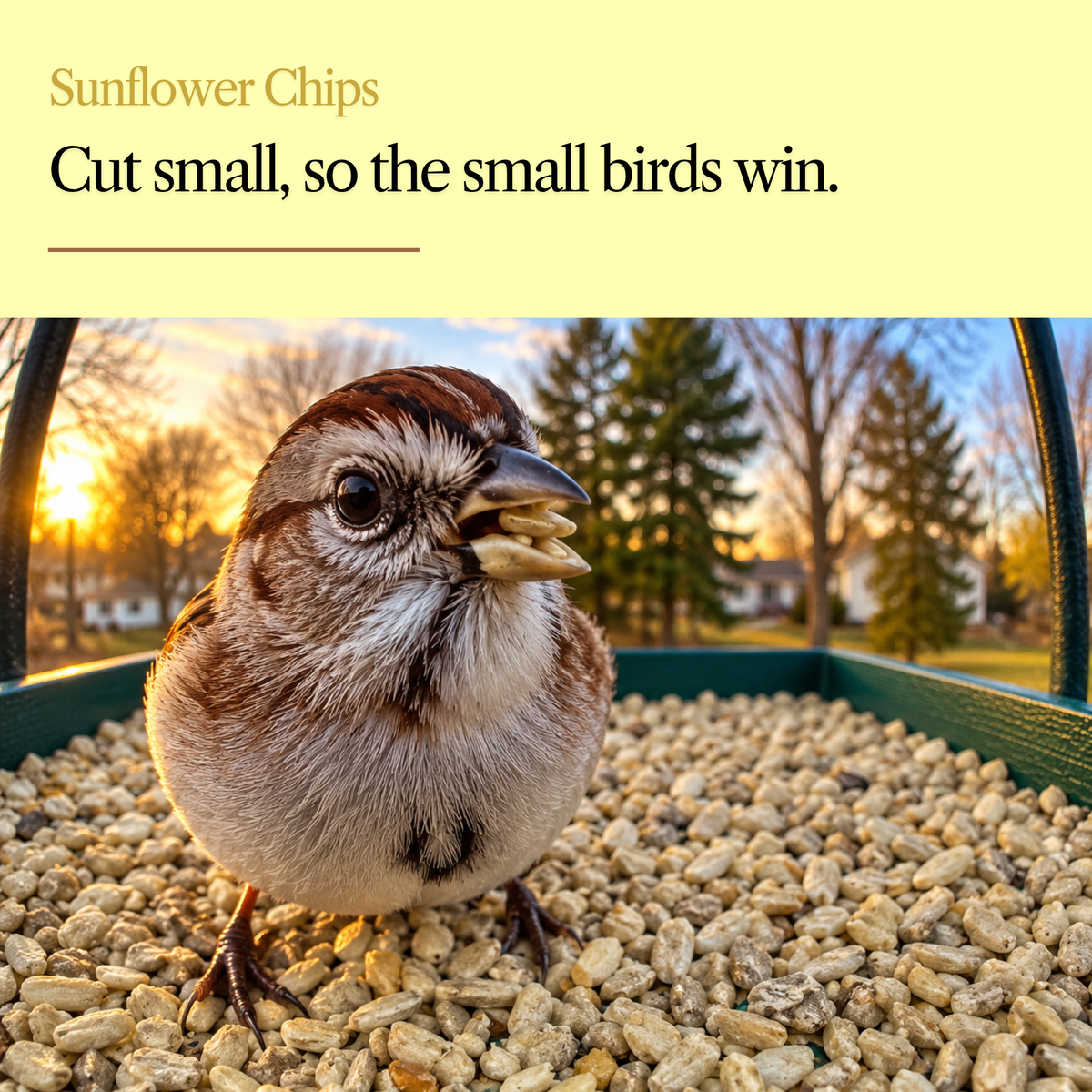 Sunflower Chips for Wild Birds – Shell-Free Black Oil Sunflower Kernels