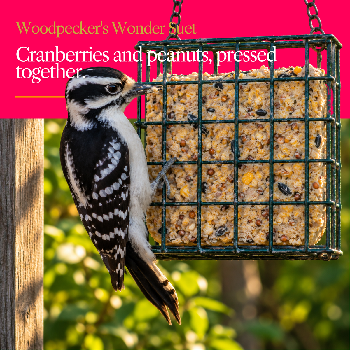Woodpecker's Wonder Suet Cake – Peanuts, Walnuts & Dried Fruit