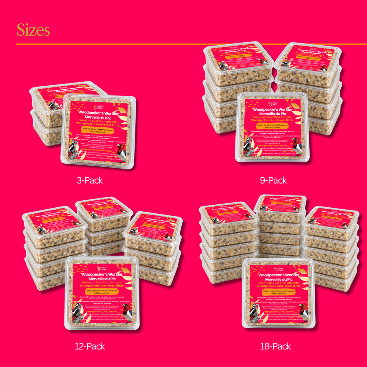 Woodpecker's Wonder Suet Cake – Peanuts, Walnuts & Dried Fruit