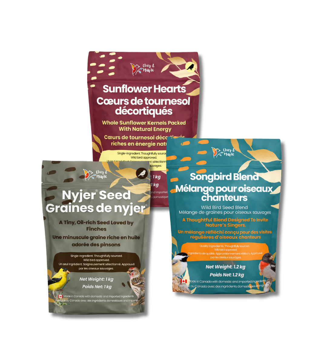Songbird Starter Kit – Blend, Nyjer & Sunflower Hearts