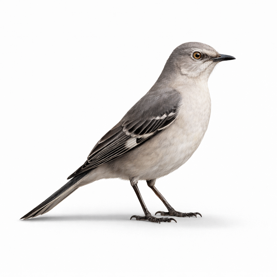 Gray bird on a white background
